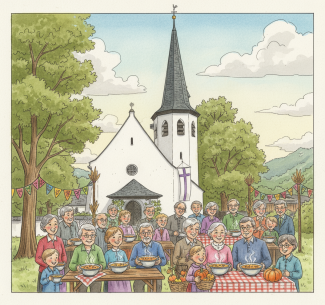 Erntedank vor der Johanneskirche
