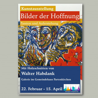 Ausstellungsplakat Bilder der Hoffnung - Holzschnitte von Walter Habdank