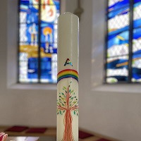 Osterkerze in der Johanneskirche